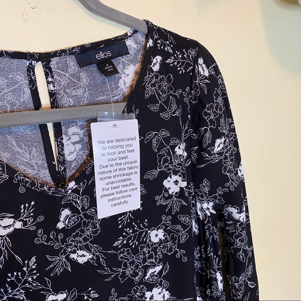 NEW ELLOS Tie Sleeve V-Neck Tunic Sz 10 - Picture 3 of 6